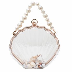 3042 Clear Acrylic Purse Seashell Shape Evening Bag Transparent Handbag